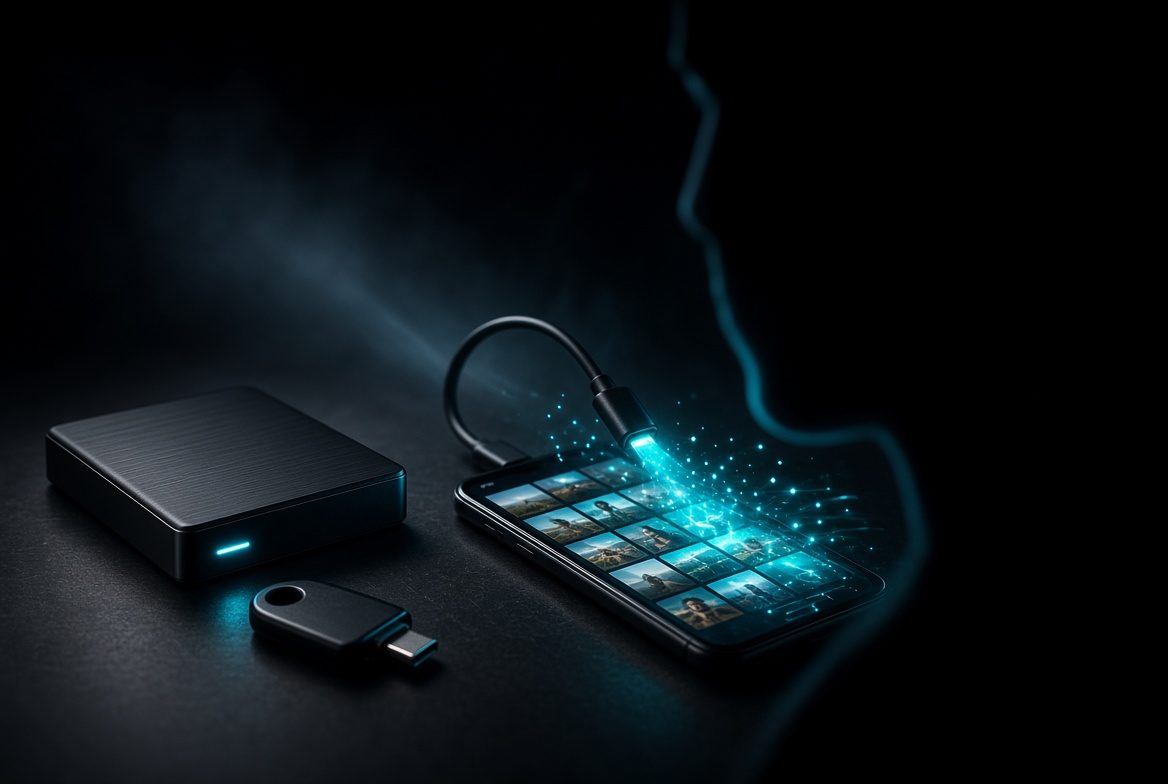 Encrypted drive and USB-C photo transfer