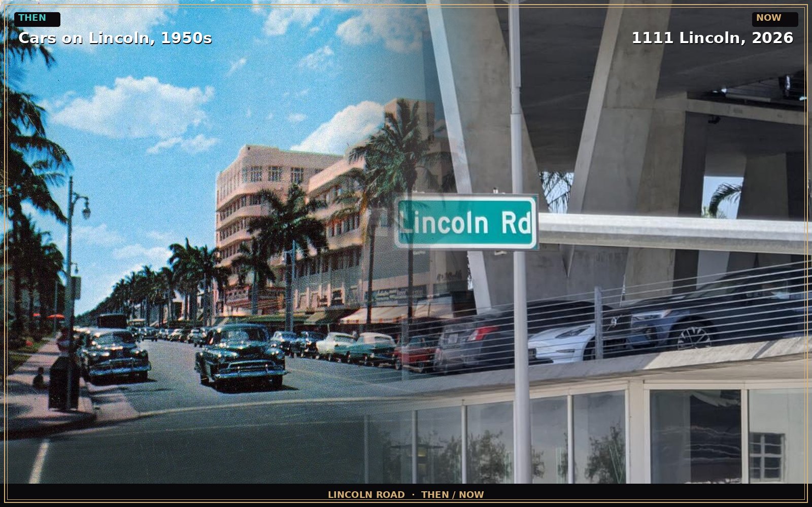 1950s cars on Lincoln blended with the 1111 garage