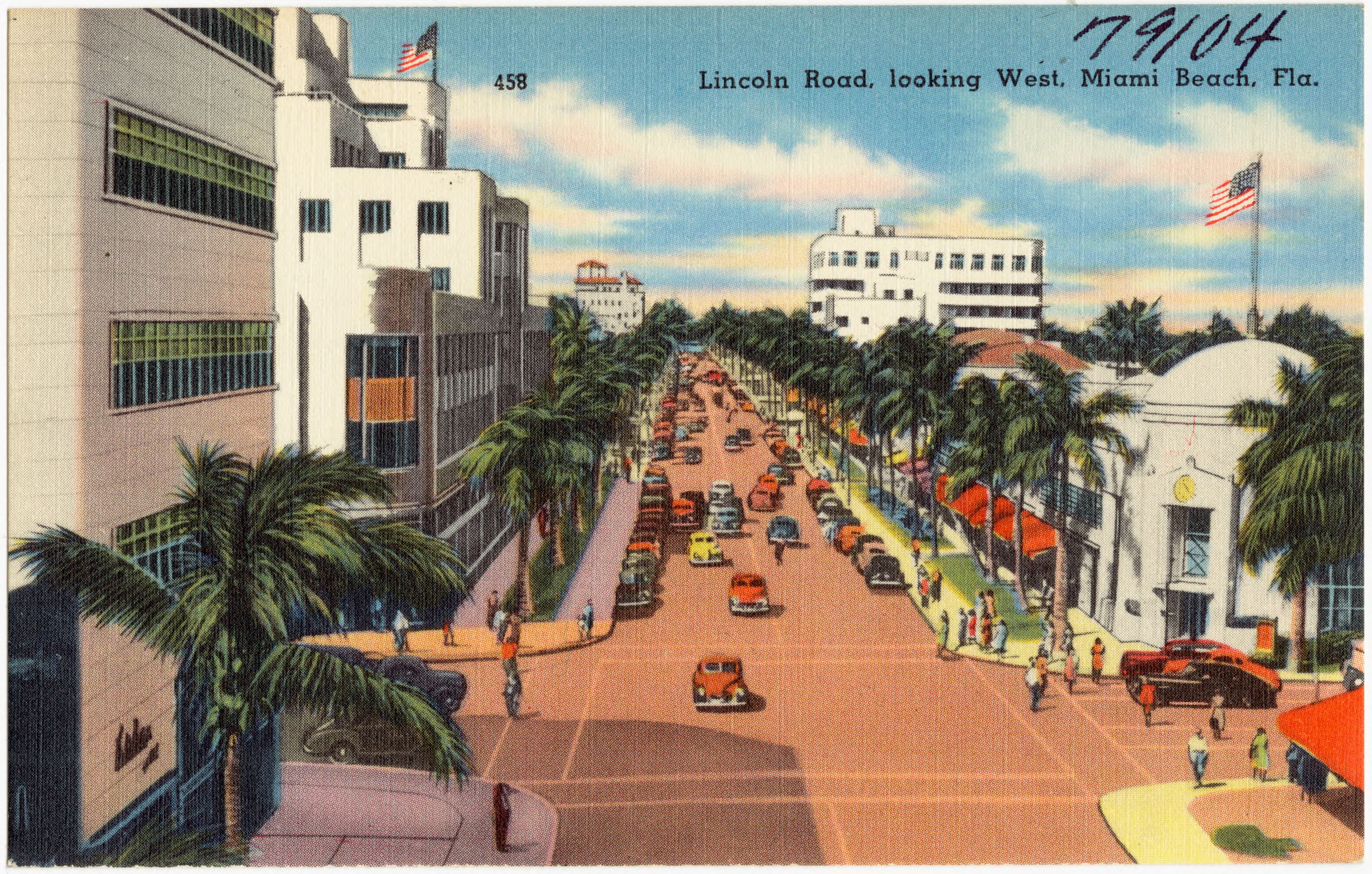 Lincoln Road looking west packed with cars