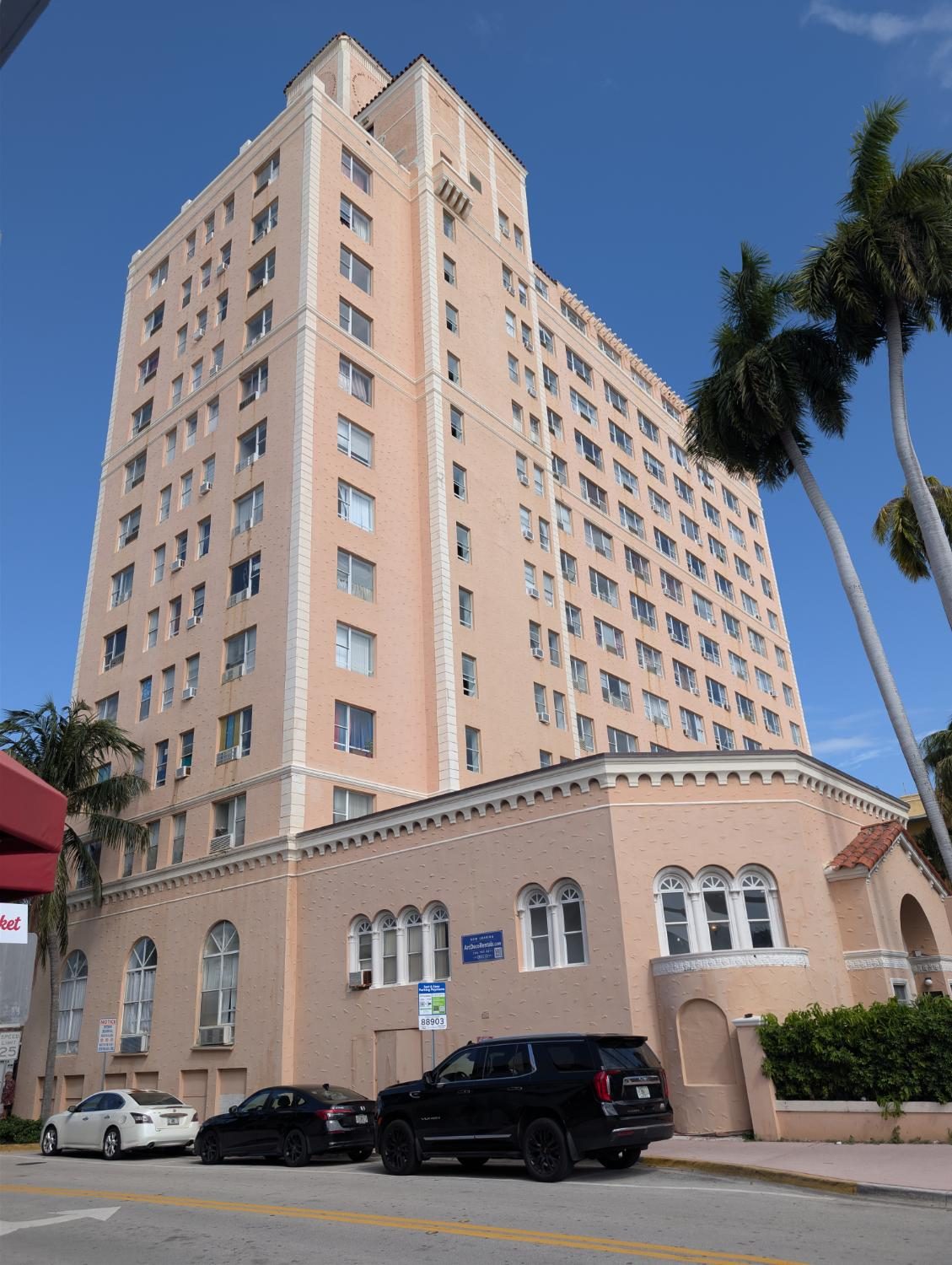Peach Art Deco apartment hotel